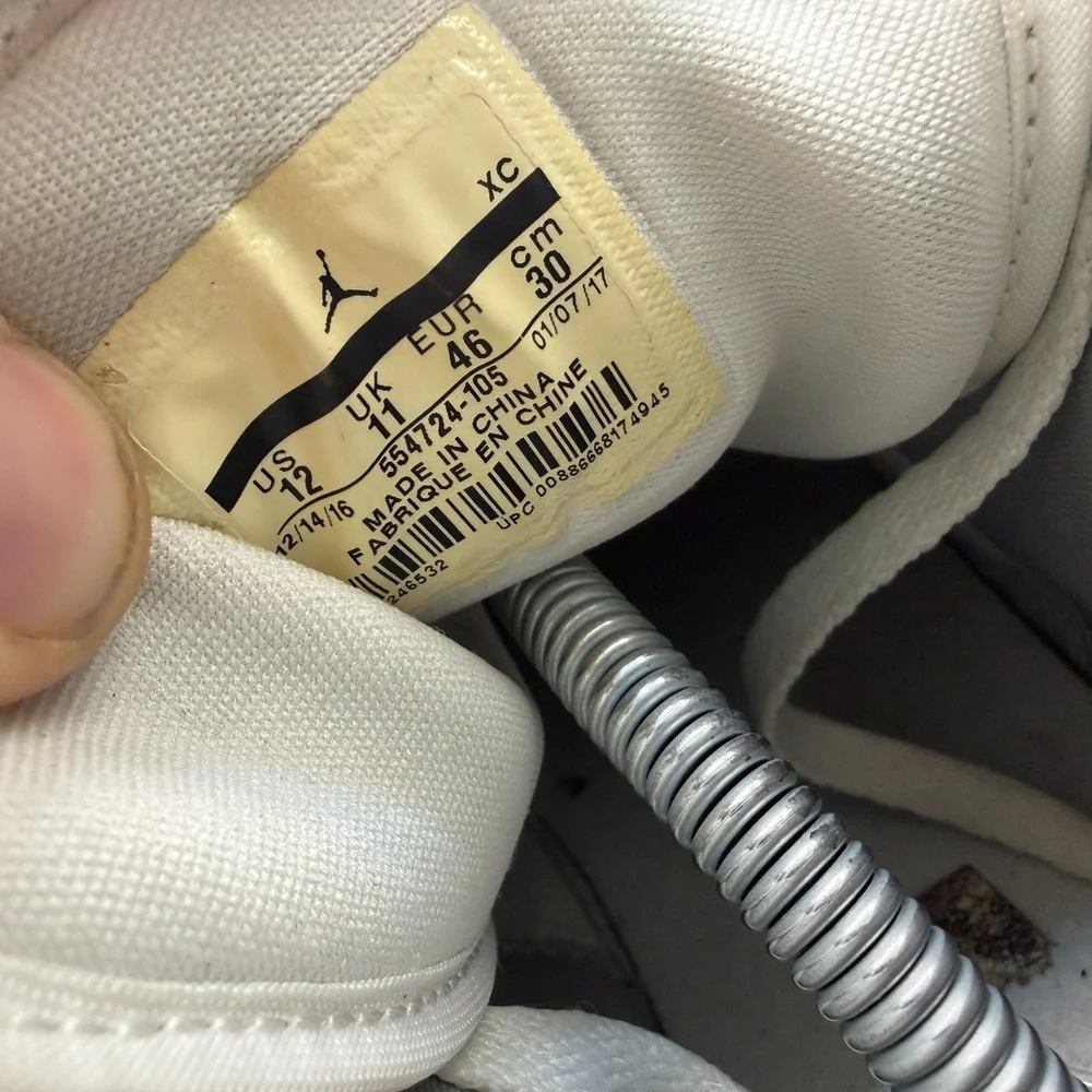 Size 12 Nike Air Jordan 1 Retro‎ Mid Pure Money White Mens Sneakers 554724-105